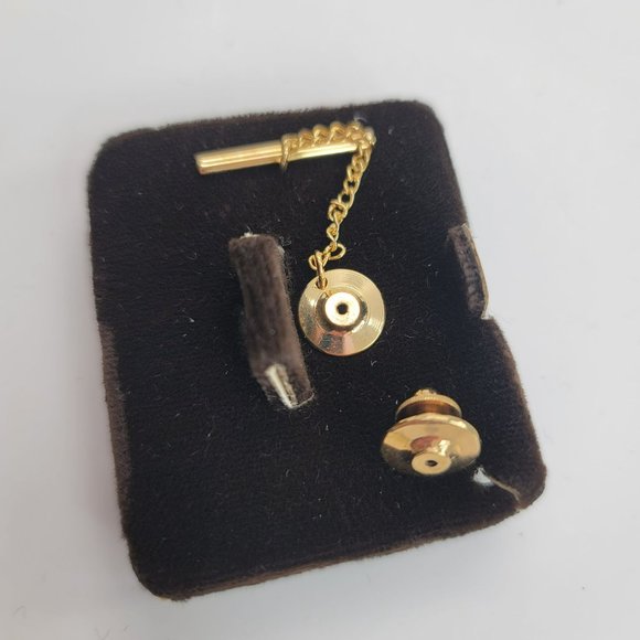 10k Yellow Gold Service Pin with Rubies SCPH Logo Lapel Pin or Tie Tack DH760 - Picture 6 of 6